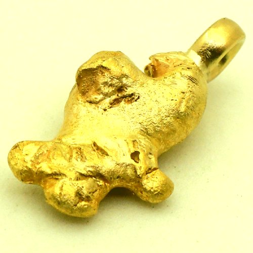 Bild von 7,930 Gramm  NATÜRLICHER TRAUMHAFTER RIESIGER GOLD NUGGET - ANHÄNGER MIT ÖSE 18 KARAT (GOLD 750) mit Echtheitszertifikat